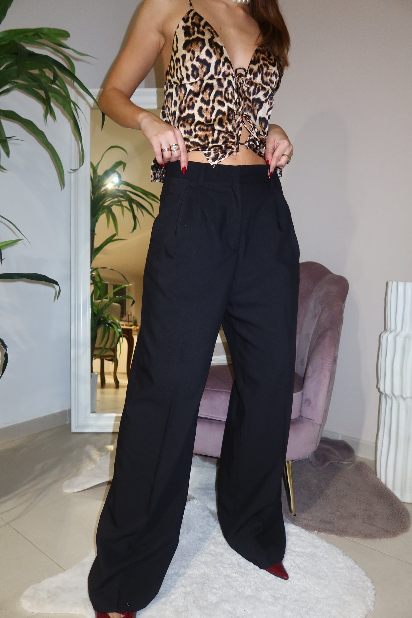 Pantalone Wide Leg Nero