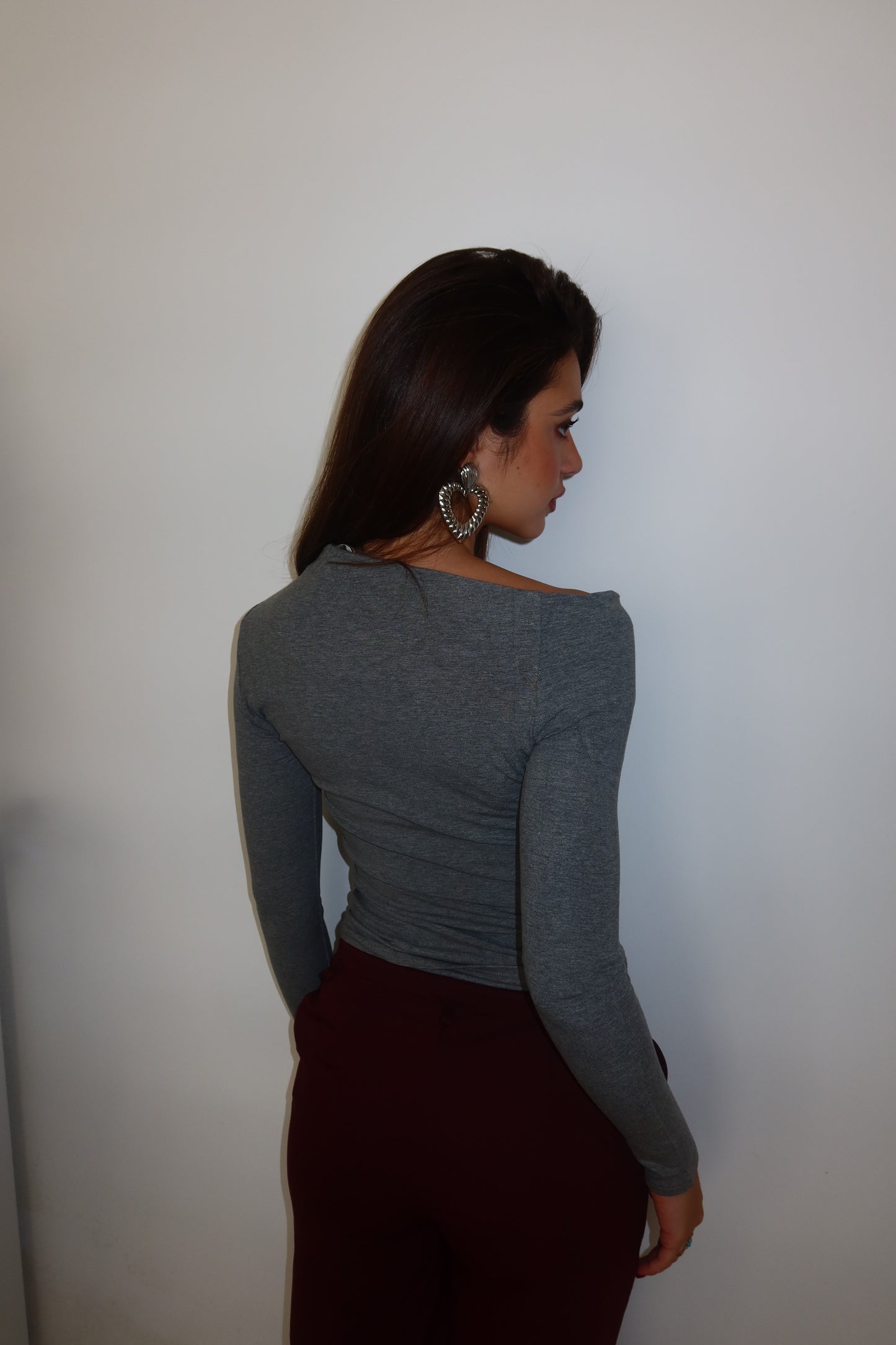 Maglia basic cotone grigia